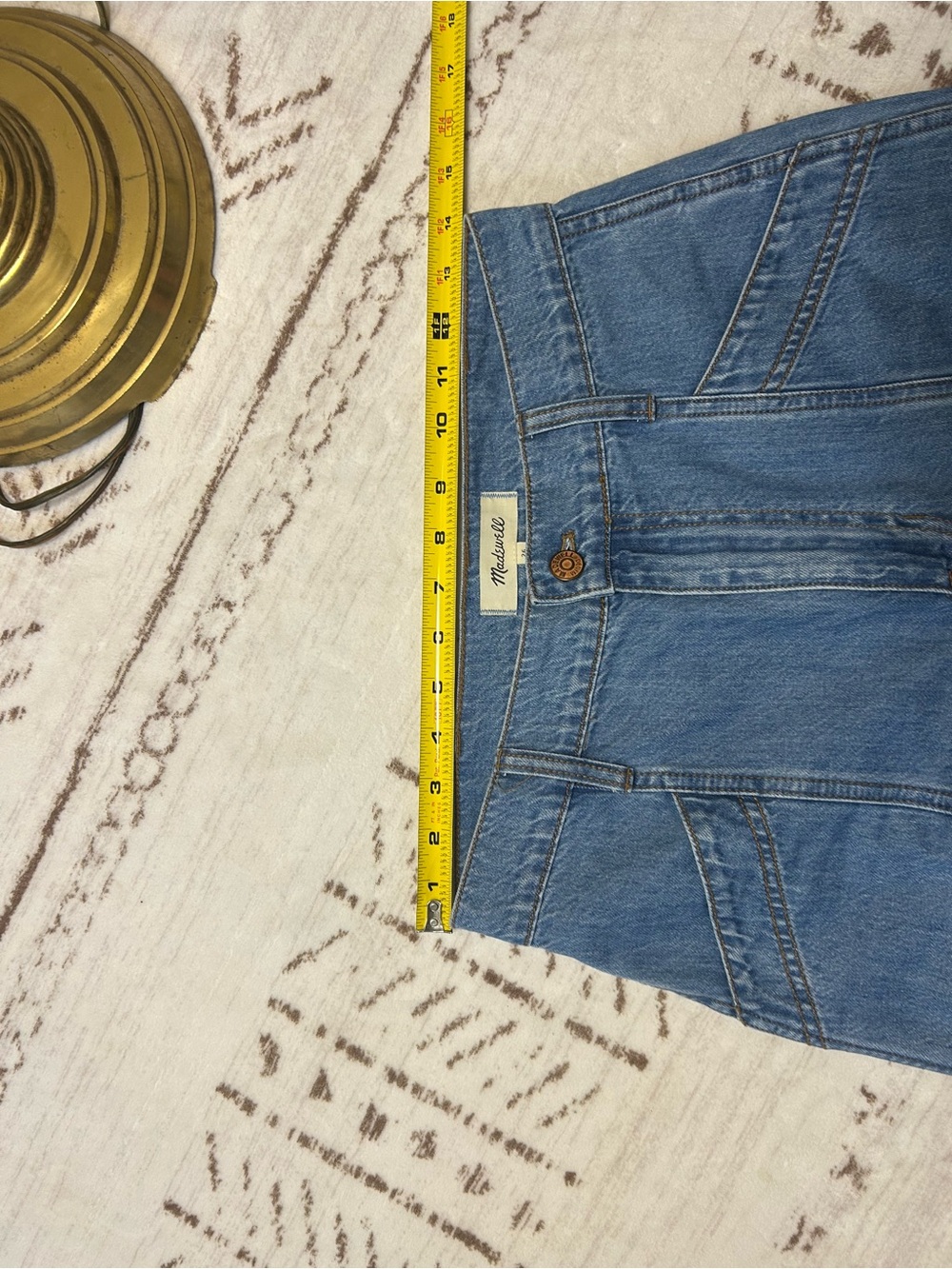 Madewell Size 26 Wide Leg Utility Jeans Side Slit 100% Cotton - Picture 9 of 10
